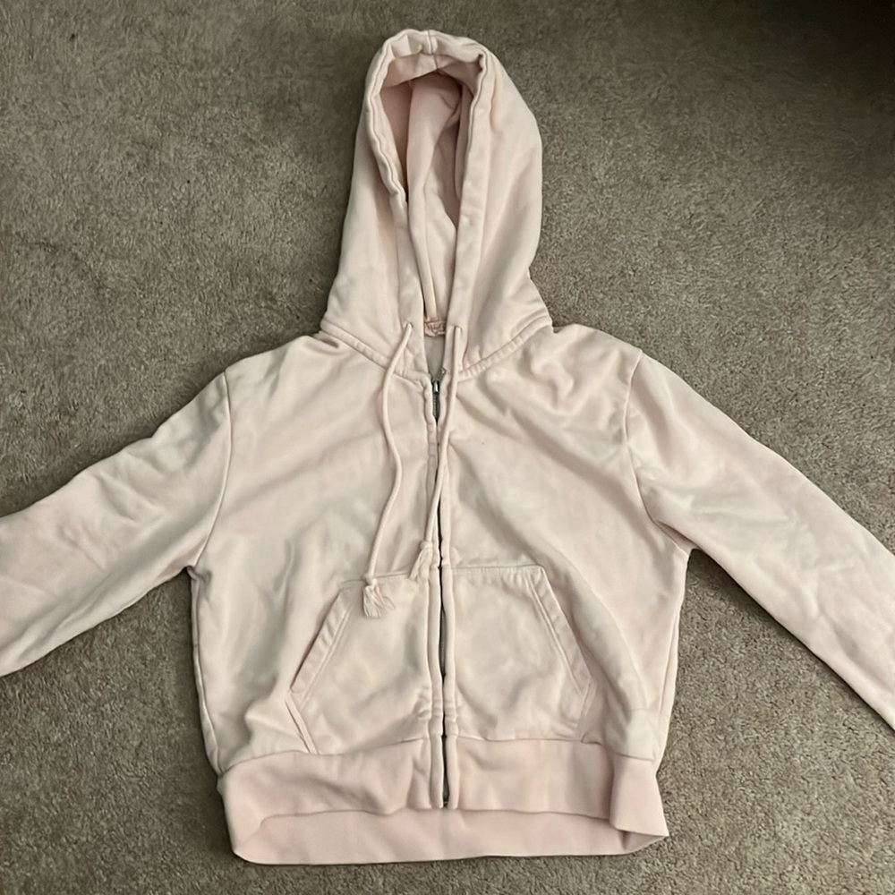 Light pink Brandy Melville cropped zip